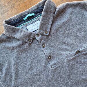 Cactus Man Ricky Singh Polo Shirt XL Gray Contrast Collar Cotton Short Sleeve